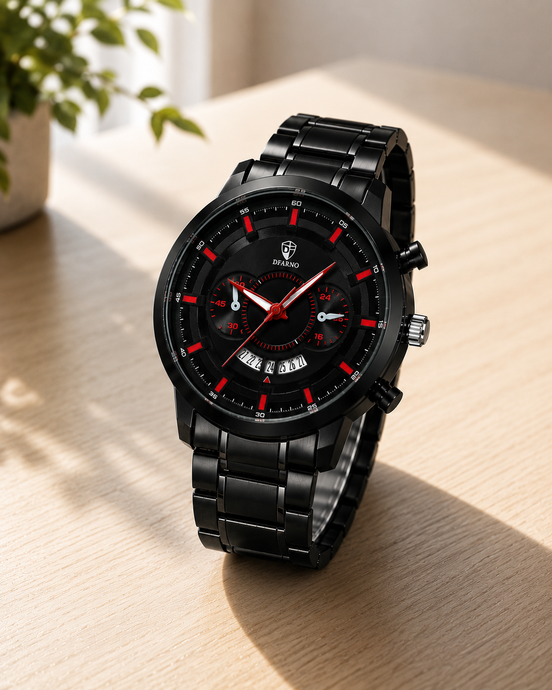 DFARNO Premium Black Chronograph Watch