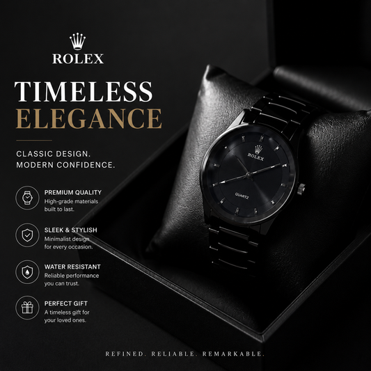Rolex Quartz Black Watch