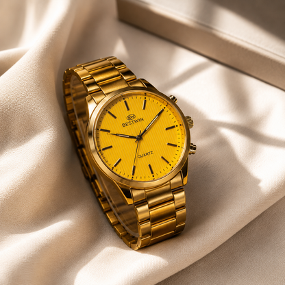 BESTWIN Premium Gold Quartz Watch For Men