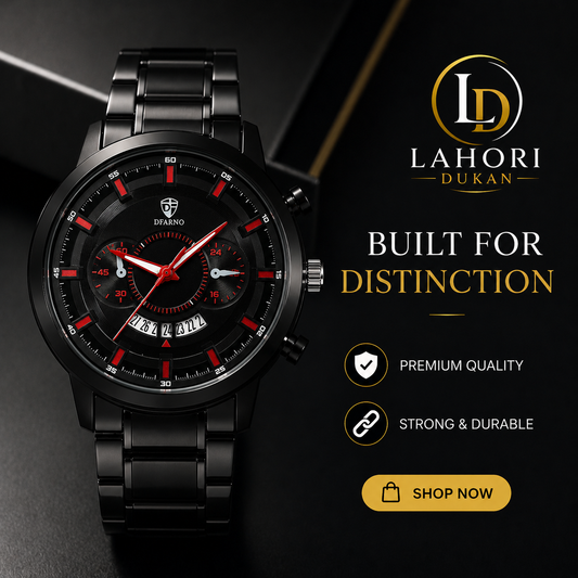 DFARNO Premium Black Chronograph Watch